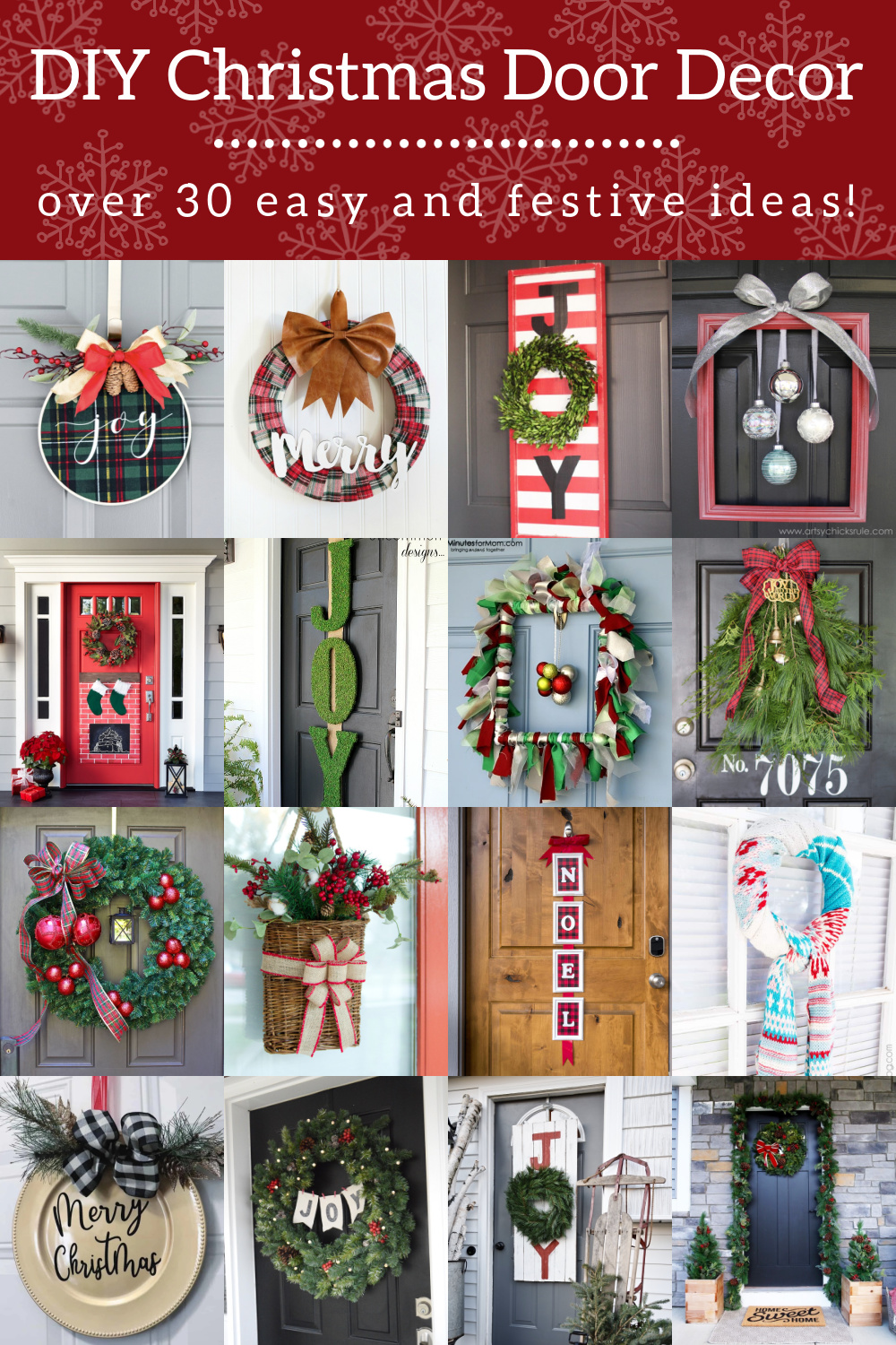 Holiday Cheer Welcome Here Christmas Reindeer Door Hanger or Sign