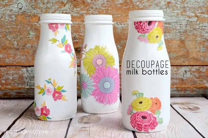 upcycle glass milk bottles