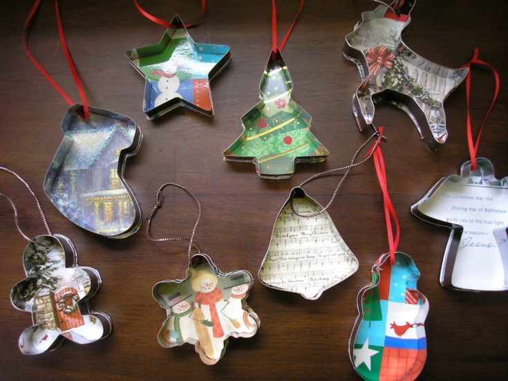 Christmas Card Cookie Cutter Ornaments