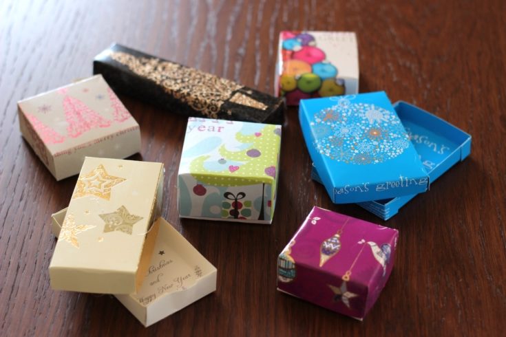 DIY Gift Boxes from Recycled Cards