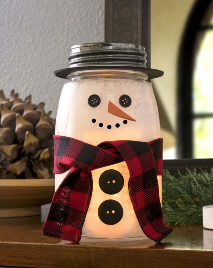 DIY mason jar snowman