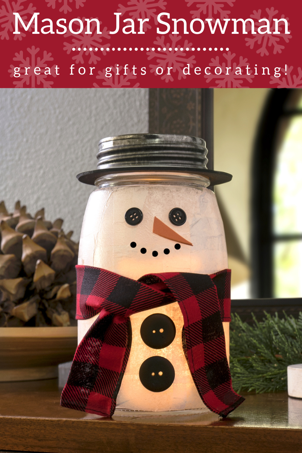 Mason Jar boneco de neve