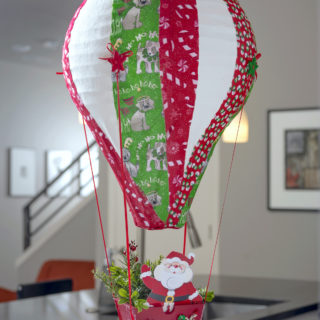 Santa hot air balloon Christmas decor
