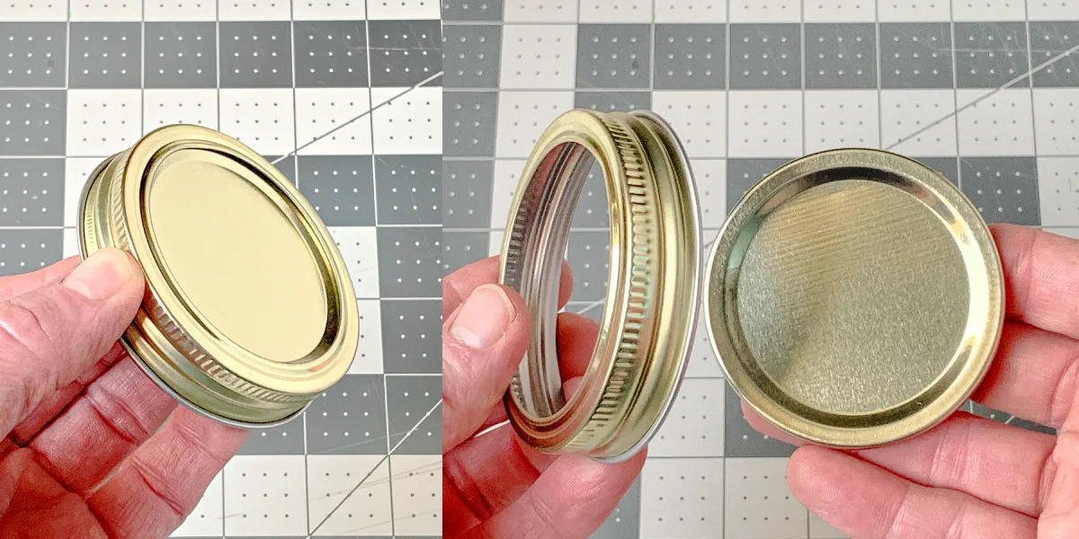 Separating the lid from the mason jar lid