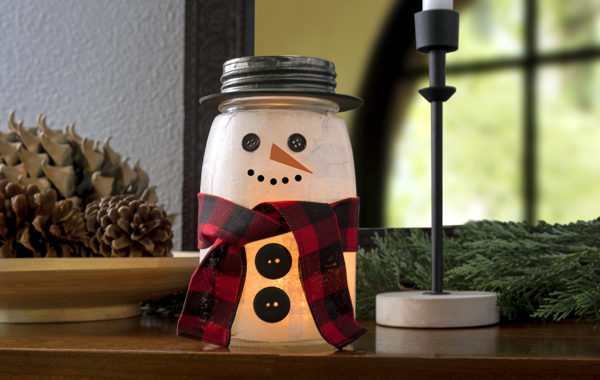 Snowman mason jar craft