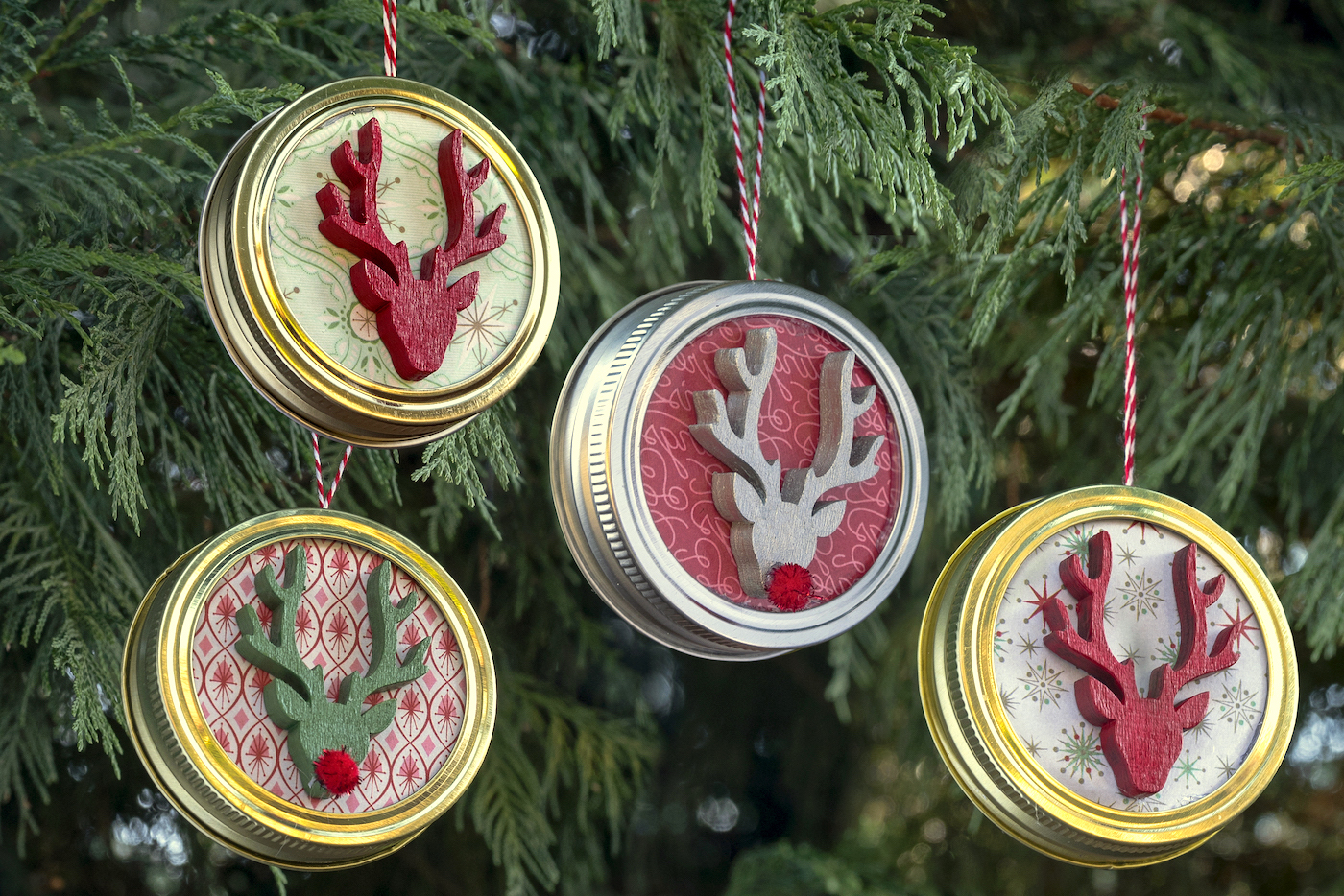 mason jar lid christmas ornaments