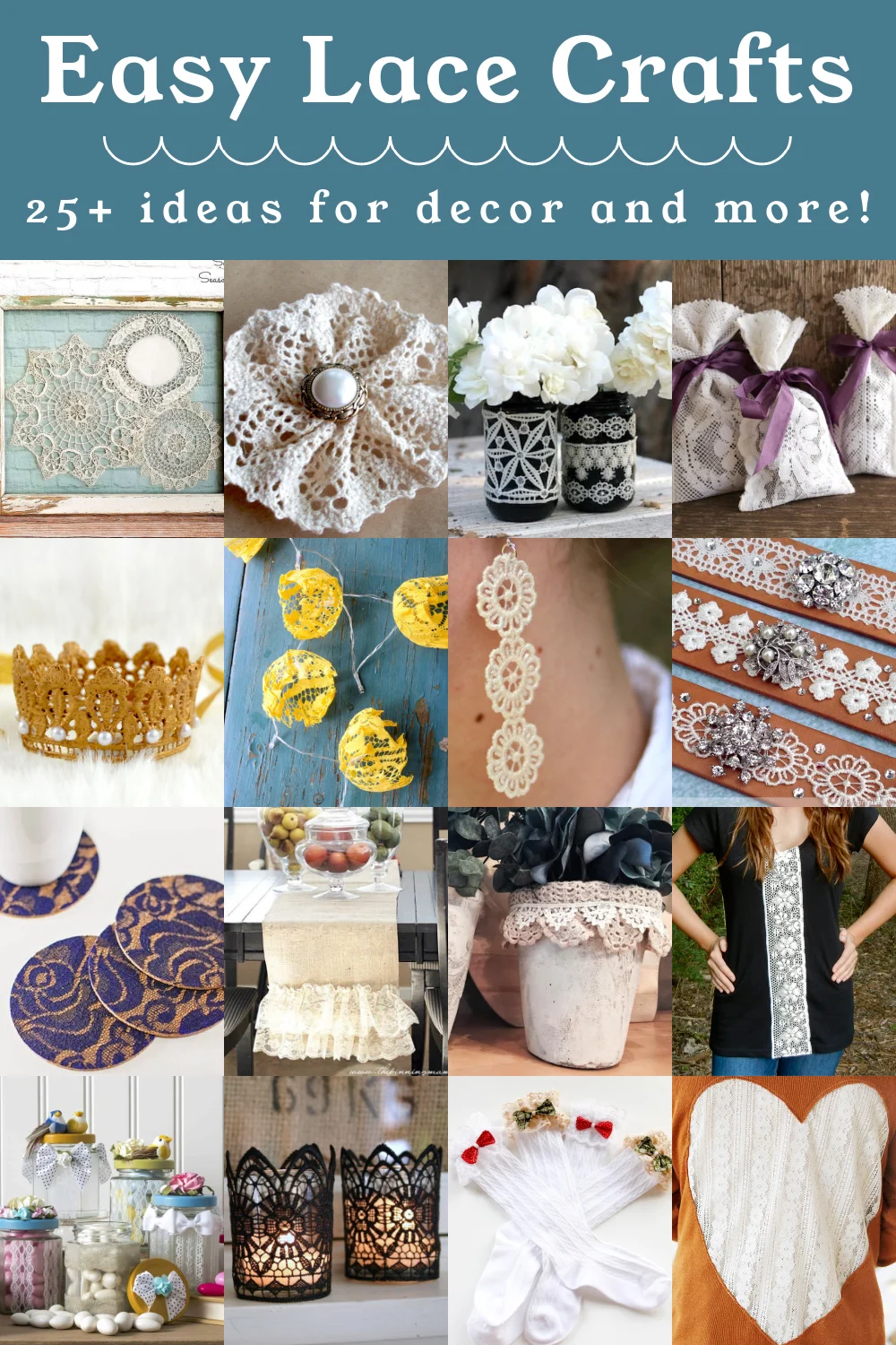 25+ Cute Lace Crafts For Decor and Gifts - Mod Podge Rocks