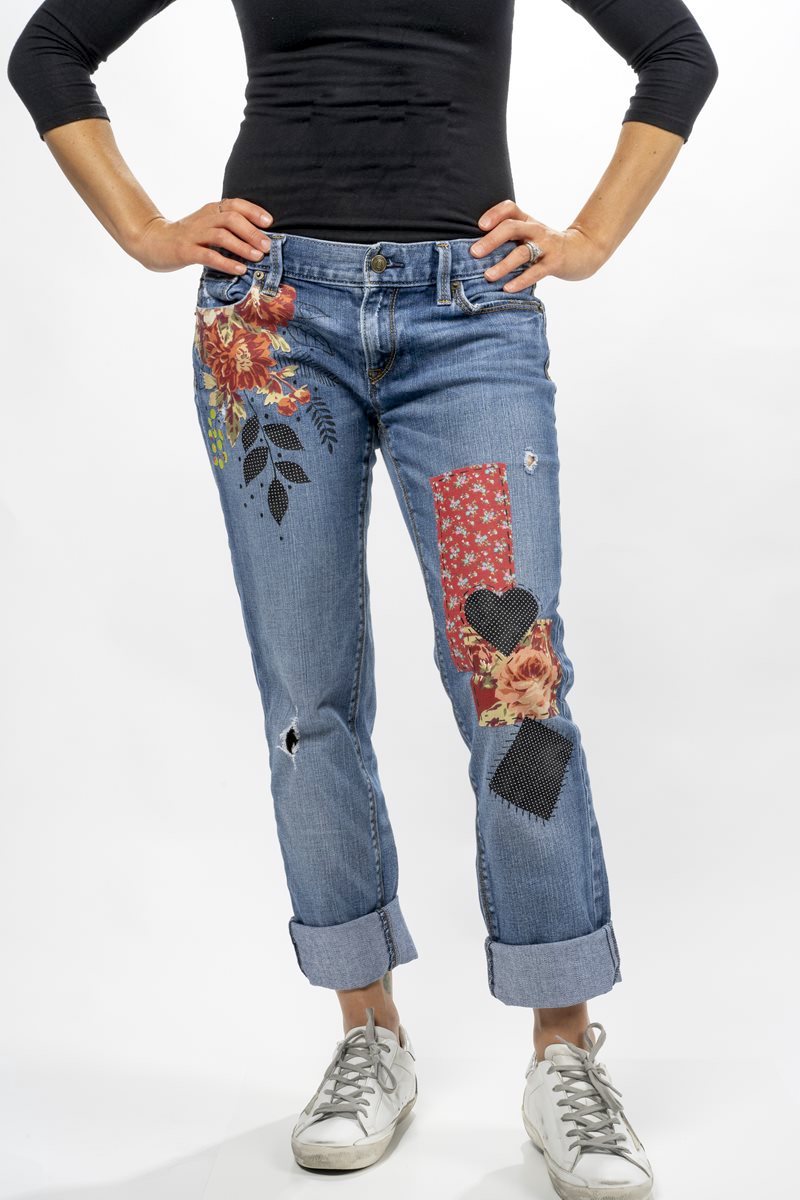 DIY Patchwork Jeans (Easy No Sew Project!) - Mod Podge Rocks