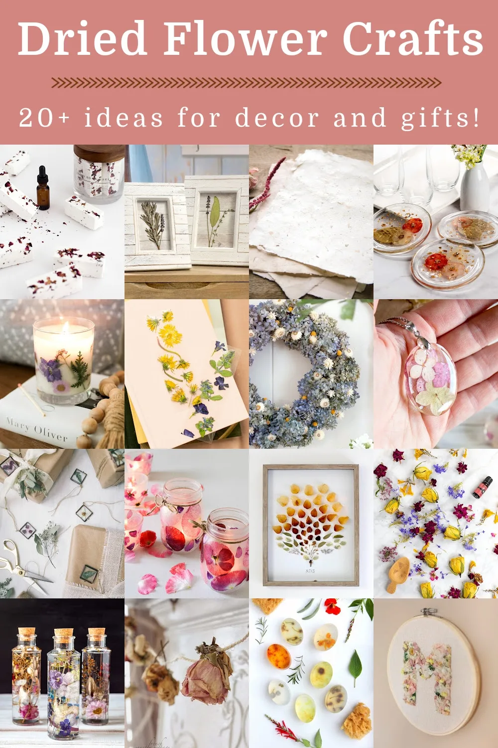 20+ Dried Flower Crafts for Decor or Gifts - Mod Podge Rocks