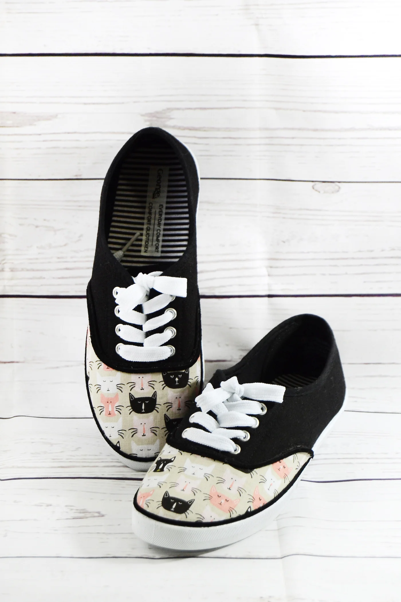 Mod Podge shoes with fabric
