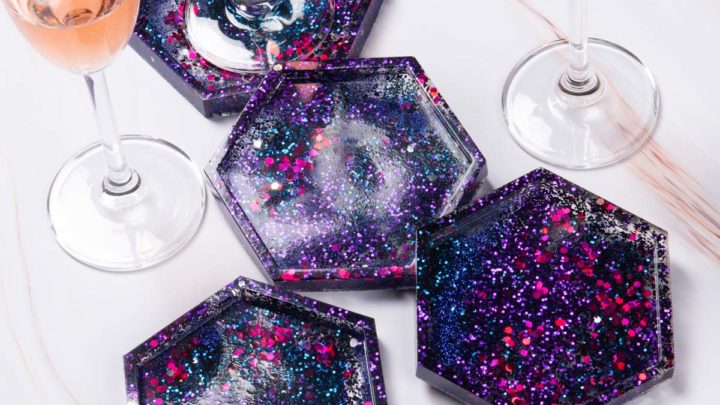 Glitter Resin Coasters for Gifts or Parties! - Mod Podge Rocks