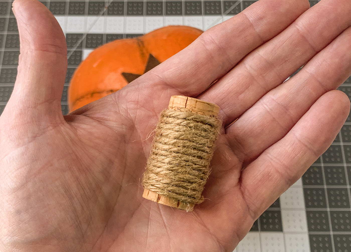 Wine cork wrapped in twine