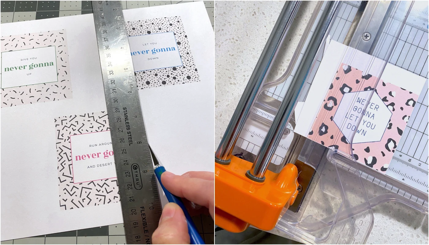 Cutting the paper out with a paper cutter