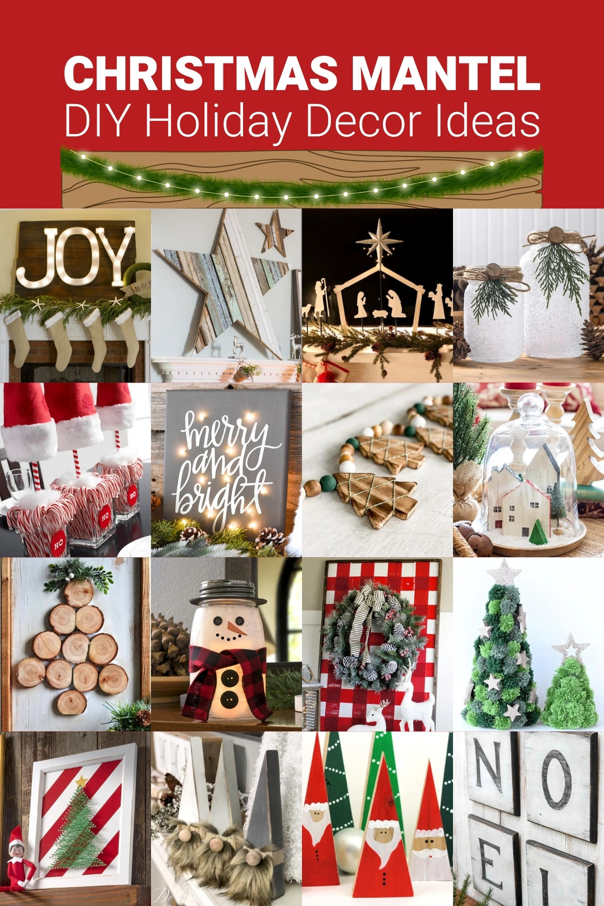 Over 45 DIY Christmas Mantel Decor Ideas