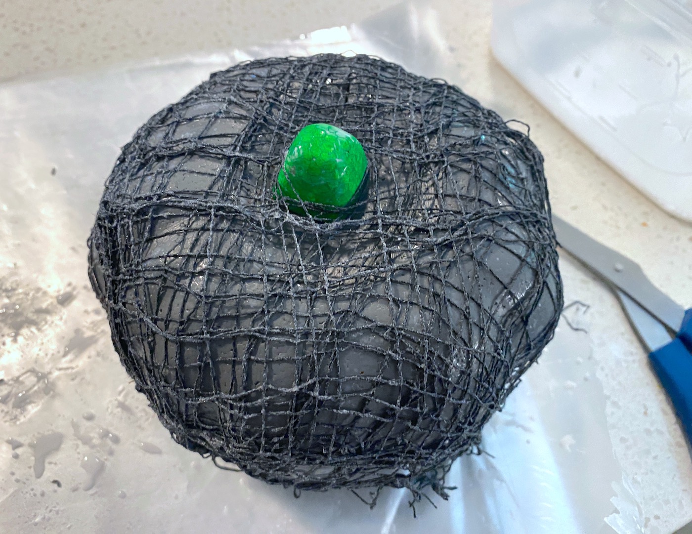 Cloth layered on top of the pumpkin
