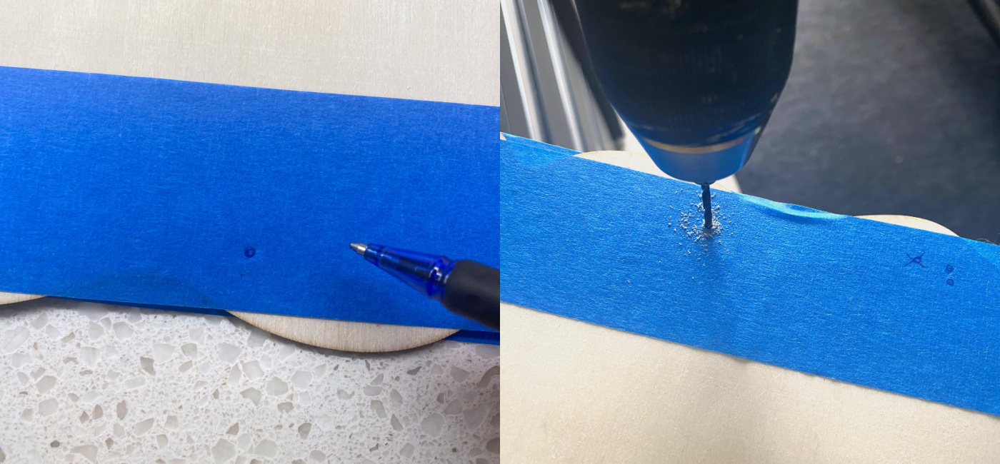 Drilling holes in the bottom of the ghost cutout