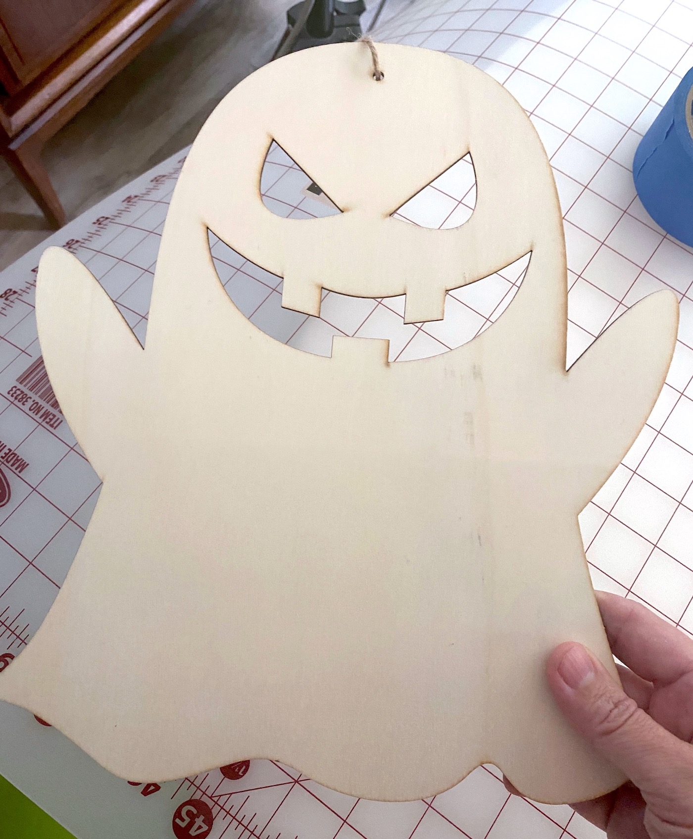 Ghost wood cutout shape from Dollar Tree