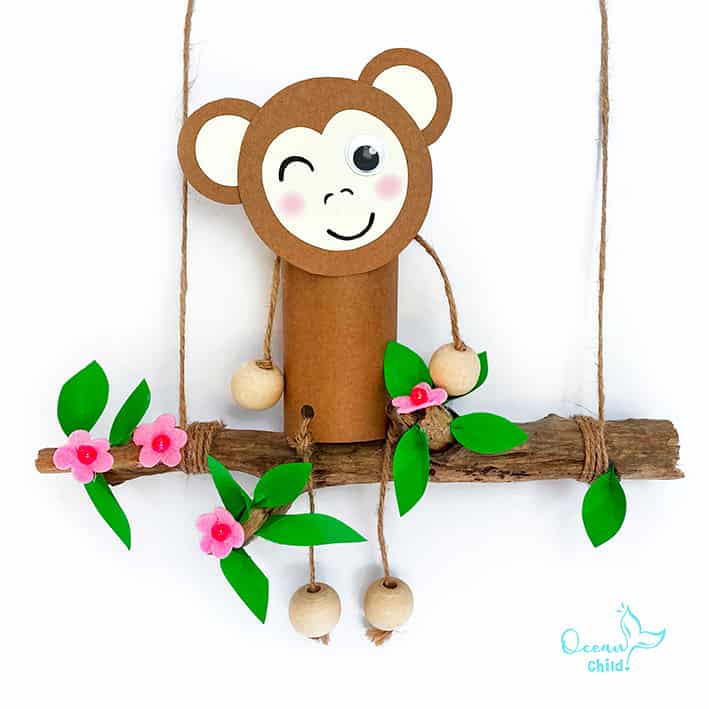 paper roll monkey craft for kids