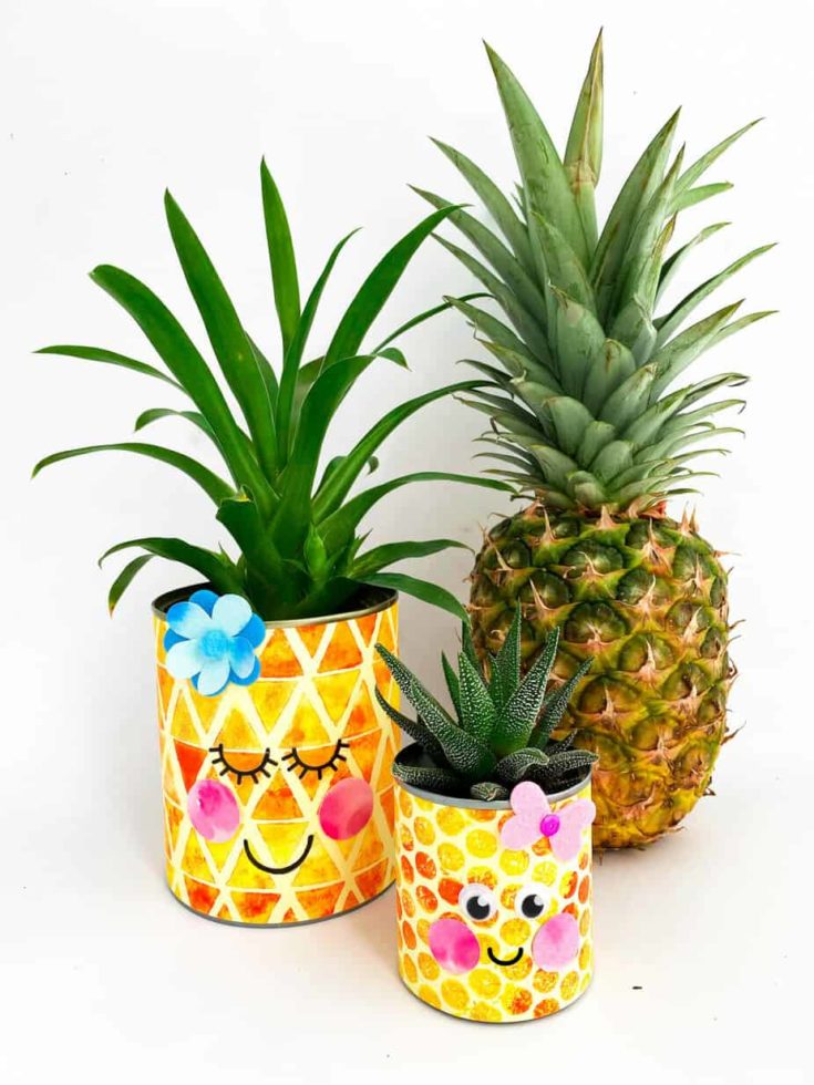 tin can pineapple craft for kids