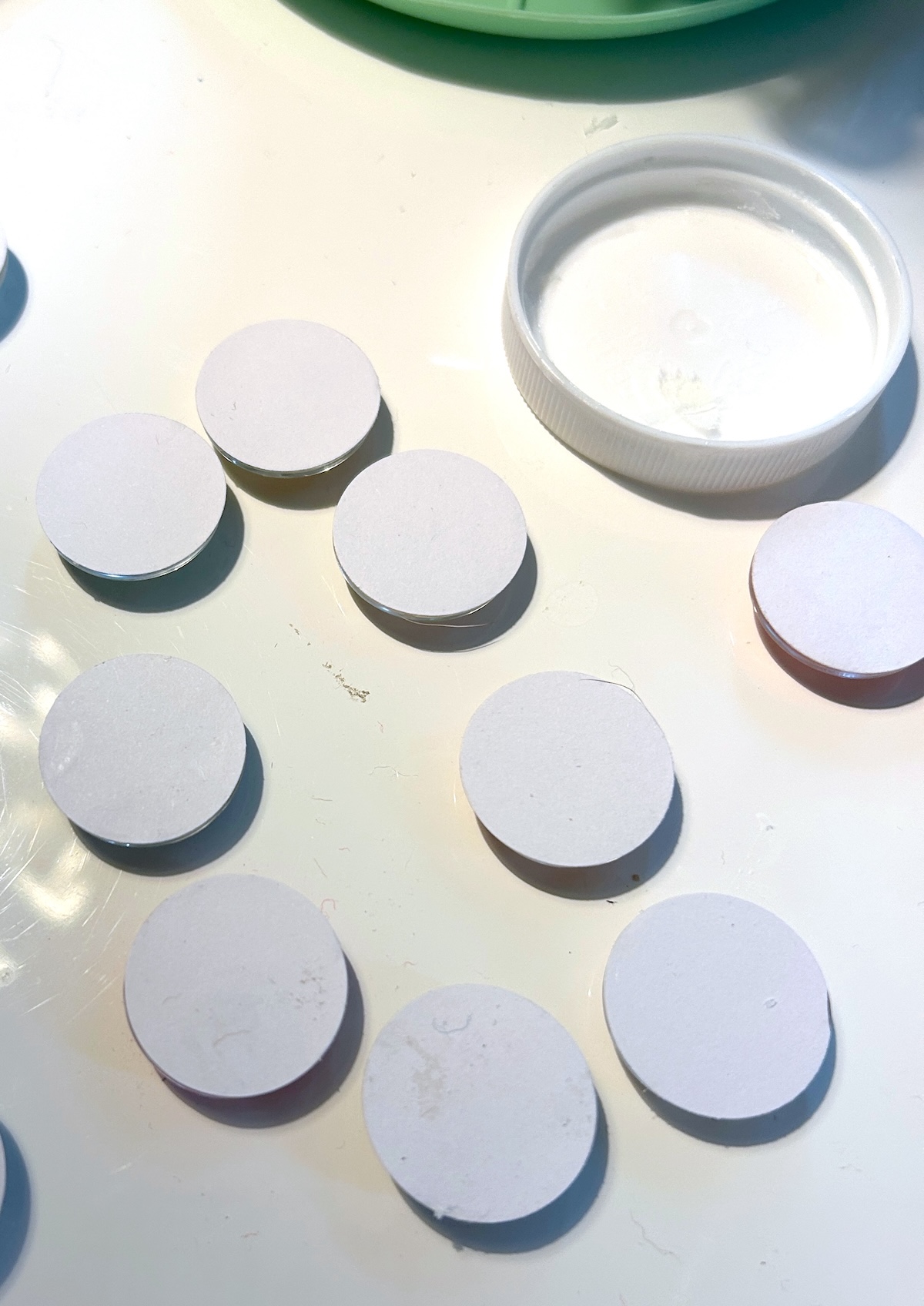 marbles drying on the table
