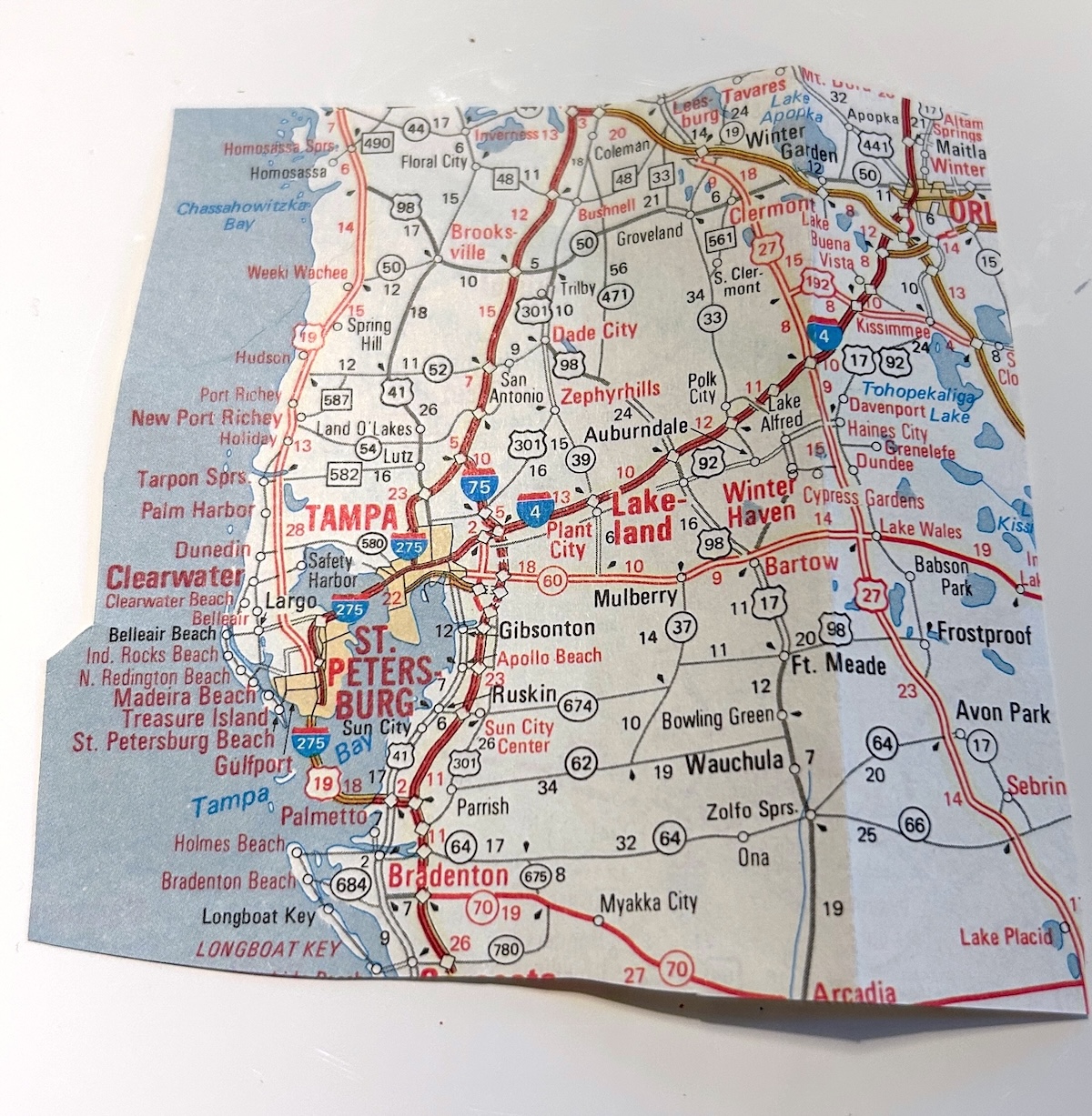 piece of map laying on the table