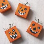 DIY wood pumpkin magnets