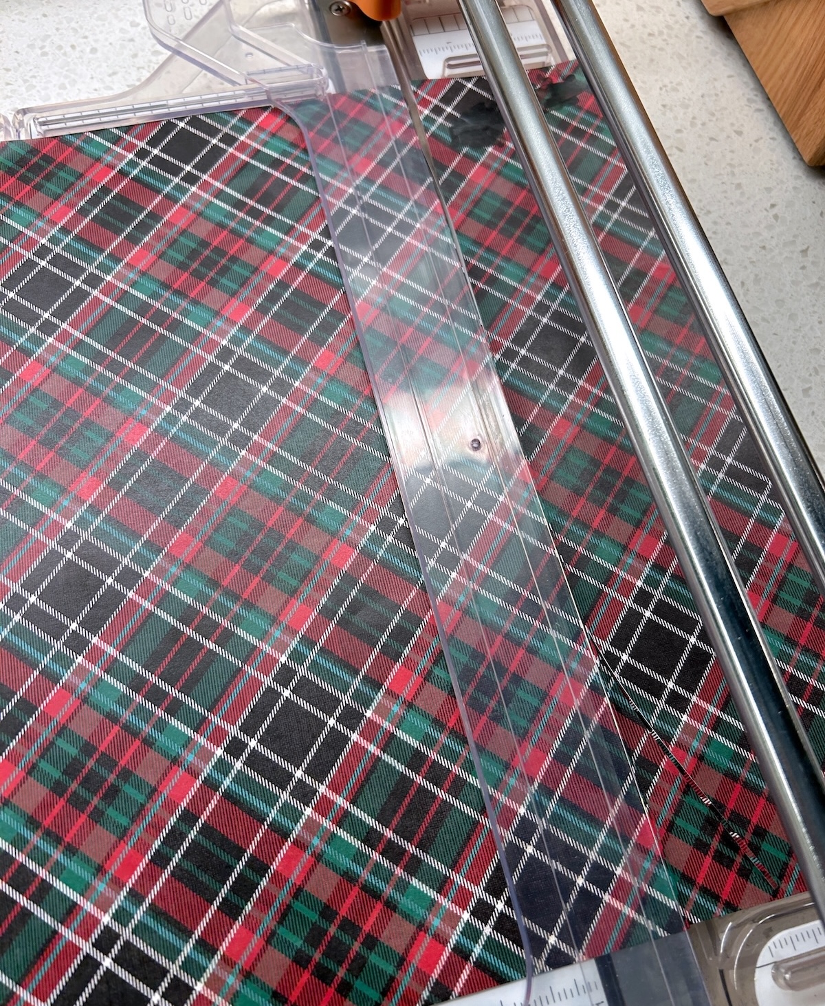 cutting paper with a paper cutter